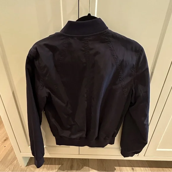 Express Navy Blue Bomber Jack with X stitch detail - Picture 2 of 5